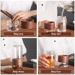 Tea Infuser Portable Borosilicate Glass Stainless Steel 200ml