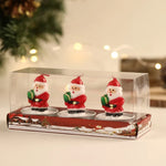 Tea Light Set Wax Figurines Clear Gift Box