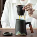 Tea Mug Ceramic Infuser & Lid 13.5 Oz