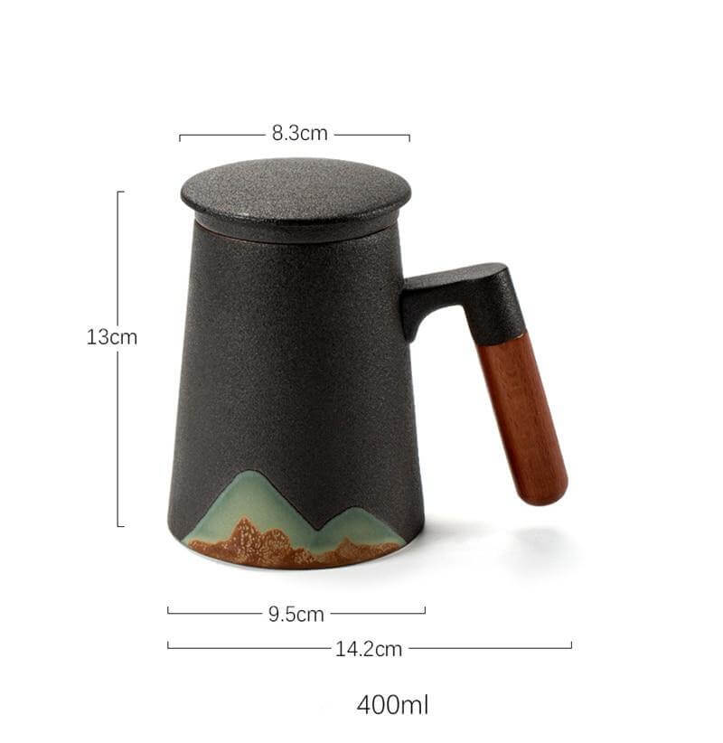 Tea Mug Ceramic Infuser & Lid 13.5 Oz