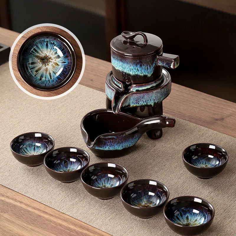 Tea Set Ceramic Kung Fu Style Serves Six