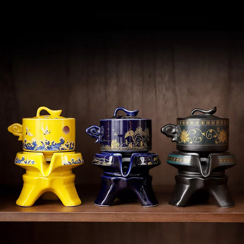 Tea Set Ceramic Kung Fu Style Serves Six
