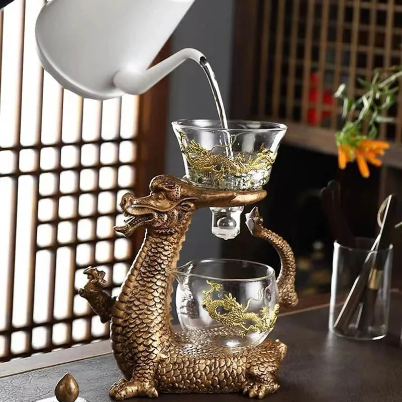 Tea Set Magnetic Levitation Glass Dragon Design