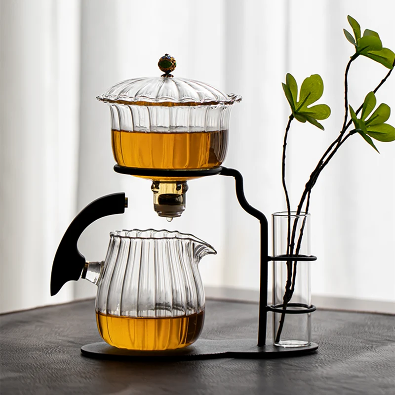 Tea Set Magnetic Semi-Automatic Glass And Metal