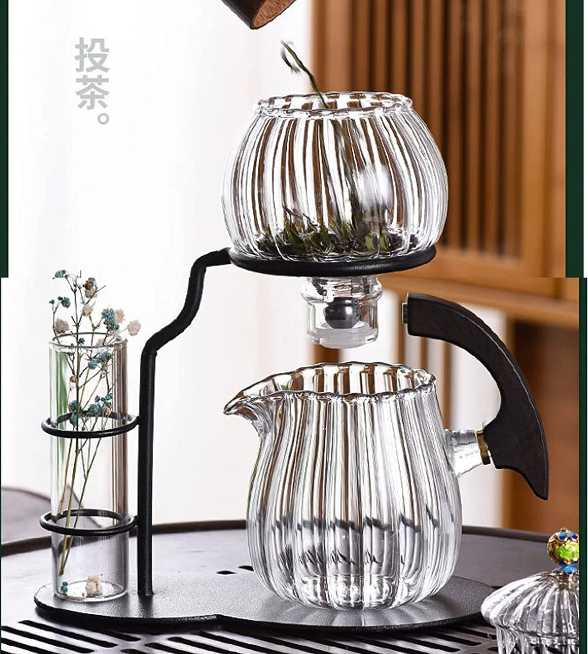 Tea Set Magnetic Semi-Automatic Glass And Metal