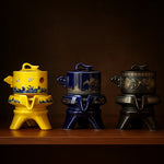 Tea Set Porcelain Golden Dragon Design With Filter Base & Fair Cup