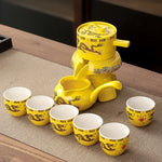 Tea Set Porcelain Golden Dragon Design With Filter Base & Fair Cup