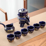 Tea Set Porcelain Golden Dragon Design With Filter Base & Fair Cup