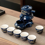 Tea Set Porcelain Golden Dragon Design With Filter Base & Fair Cup