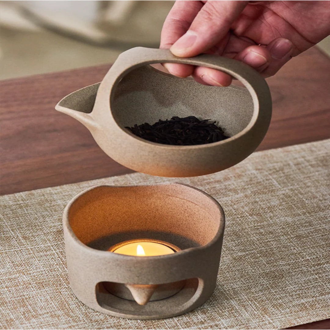 Tea Warmer Glazed Ceramic Built-In Candle Warmer