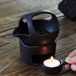 Tea Warmer Glazed Ceramic Built-In Candle Warmer