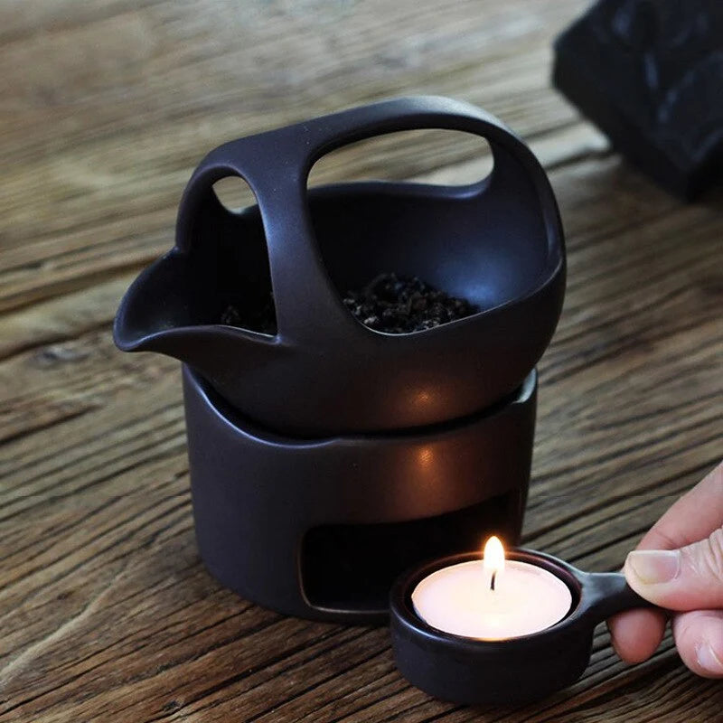 Tea Warmer Glazed Ceramic Built-In Candle Warmer