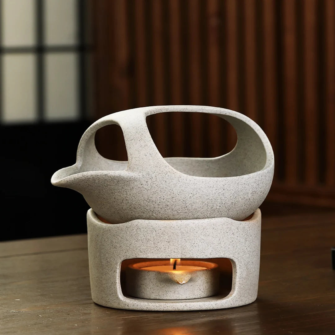 Tea Warmer Glazed Ceramic Built-In Candle Warmer