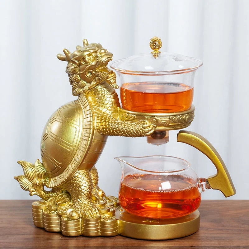 Teapot Glass Loose Leaf Infuser Dragon Design