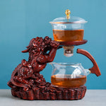 Teapot Glass Loose Leaf Infuser Dragon Design