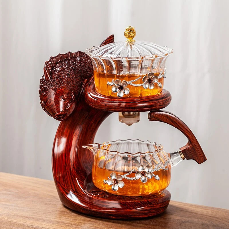 Teapot Magnetic Fish Design Glass & Resin