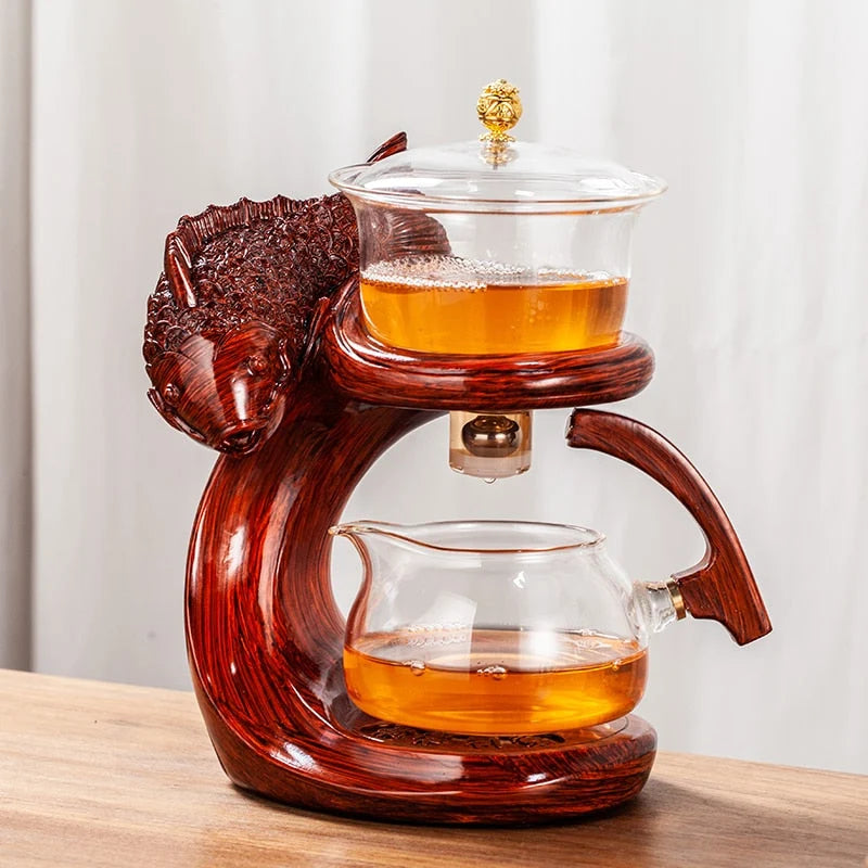 Teapot Magnetic Fish Design Glass & Resin