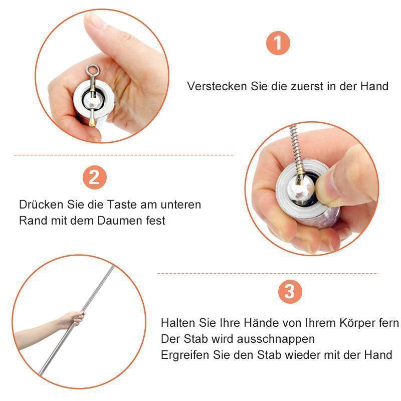 Telescopic Baton Stainless Steel Quick-Extend & Pocket-Sized