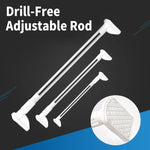 Tension Curtain Rod Adjustable Stainless Steel Drill-Free Rust-Resistant