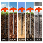 Tent Stakes 8-Inch Screw-In Rust-Resistant Carbon Steel