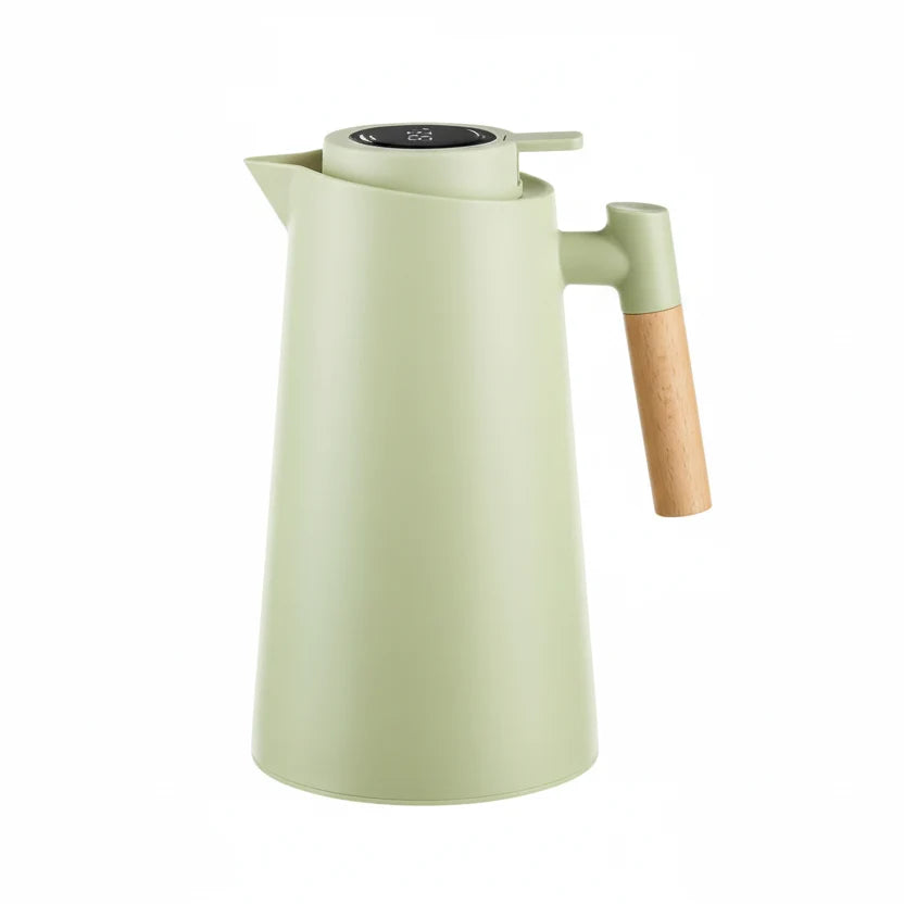 Thermal Coffee Carafe Stainless Steel Temperature Display Leakproof Lid