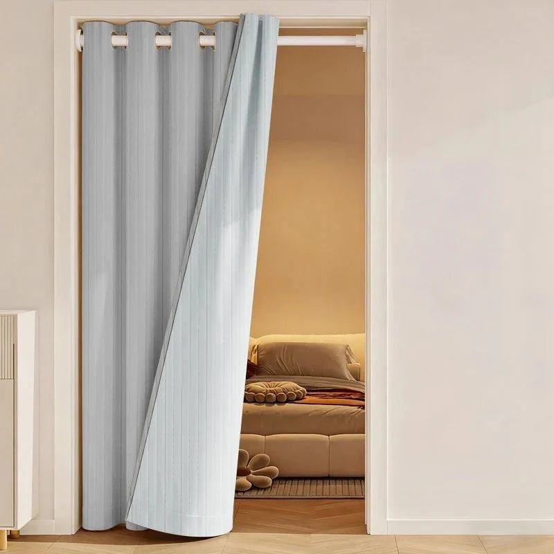 Thermal Curtain Set Insulating Light-Reducing With Rod & Tiebacks