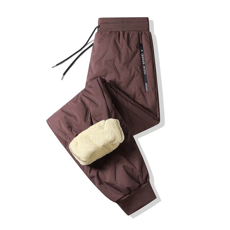 Thermal Pants Fleece-Lined Water-Repellent Zipper Pockets