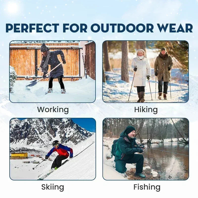 Thermal Pants Fleece-Lined Water-Repellent Zipper Pockets