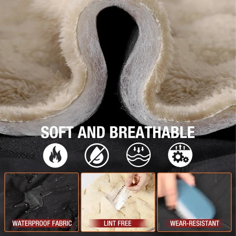 Thermal Pants Fleece-Lined Water-Repellent Zipper Pockets