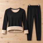 Thermal Underwear Set Fleece-Lined Full-Coverage Top and Bottoms