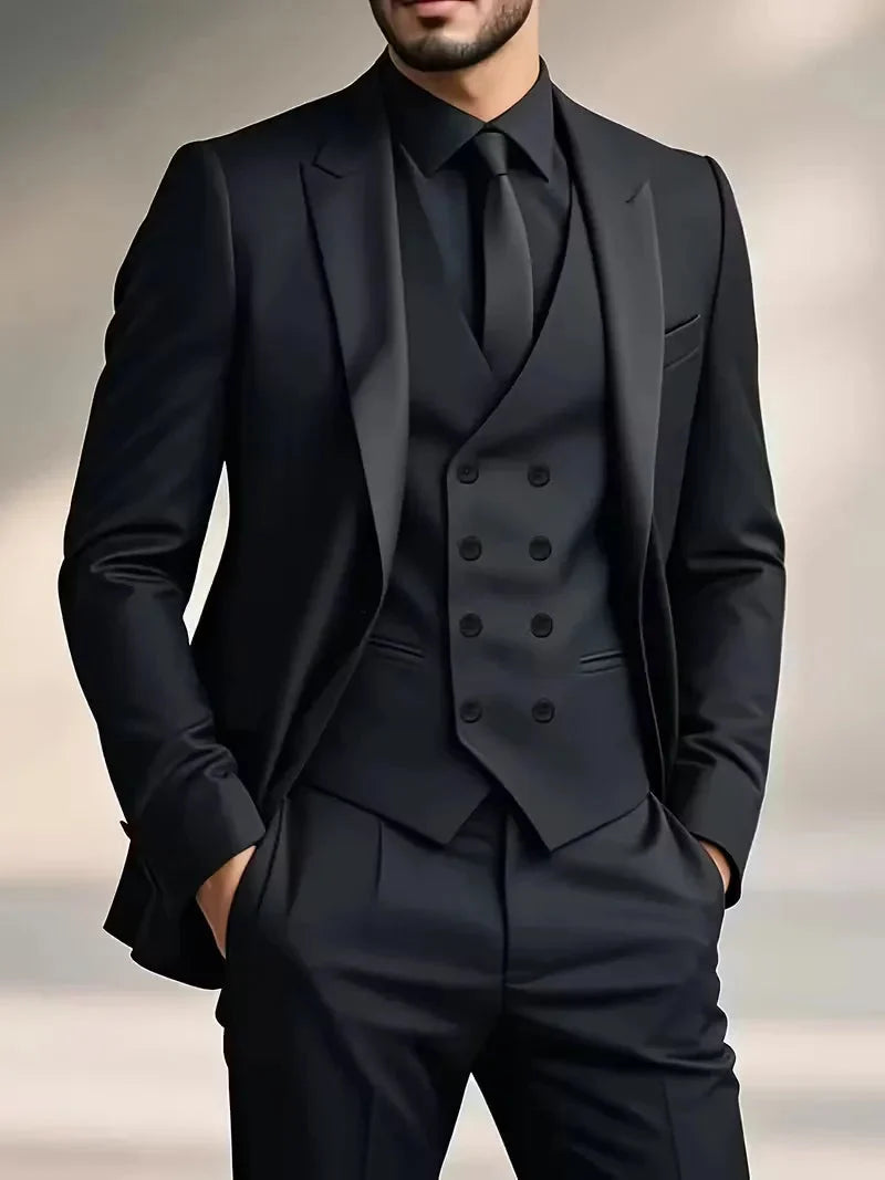 Three-Piece Suit Slim Fit Double-Breasted Waistcoat