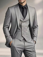 Three-Piece Suit Slim Fit Double-Breasted Waistcoat