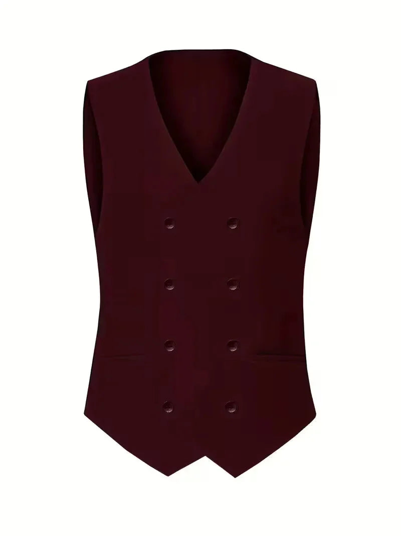 Three-Piece Suit Slim Fit Double-Breasted Waistcoat