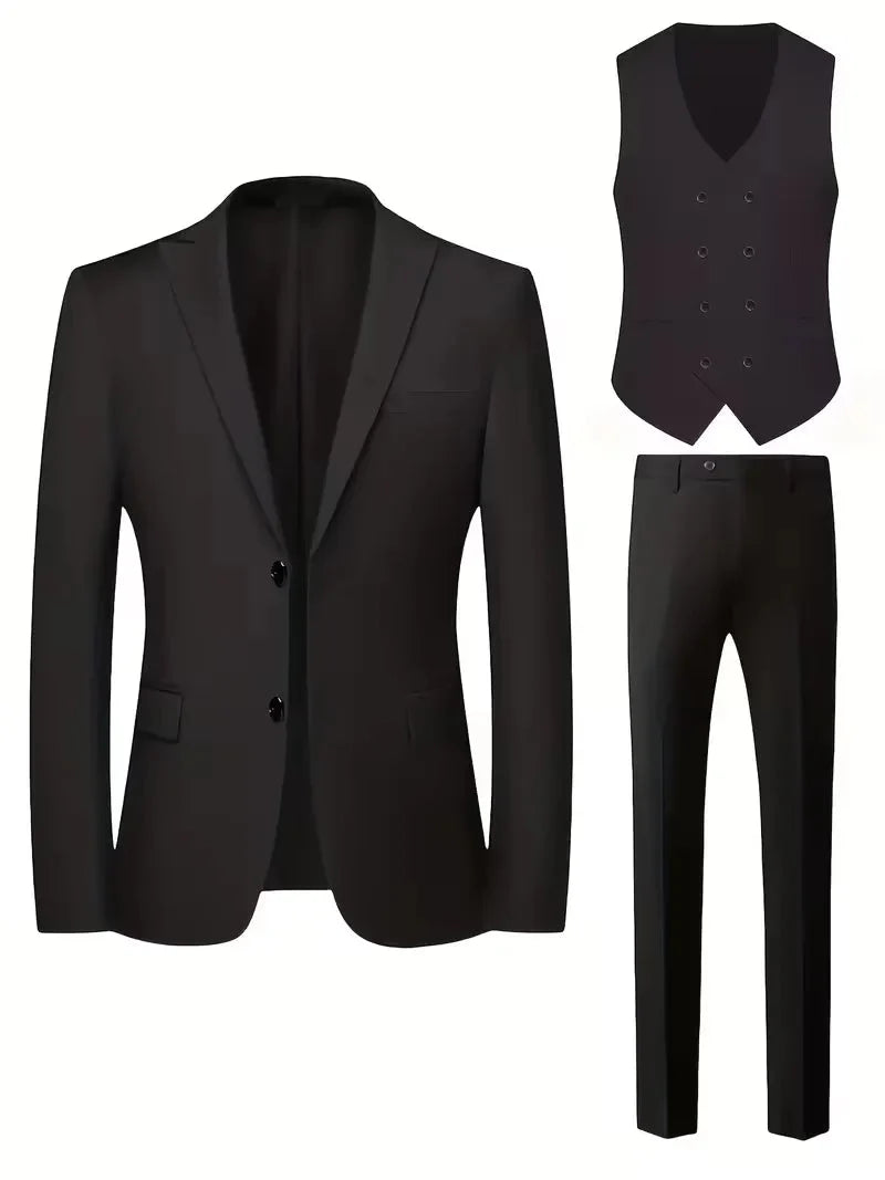 Three-Piece Suit Slim Fit Double-Breasted Waistcoat