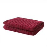Throw Blanket Cable-Knit Design Machine-Washable Soft Yarn