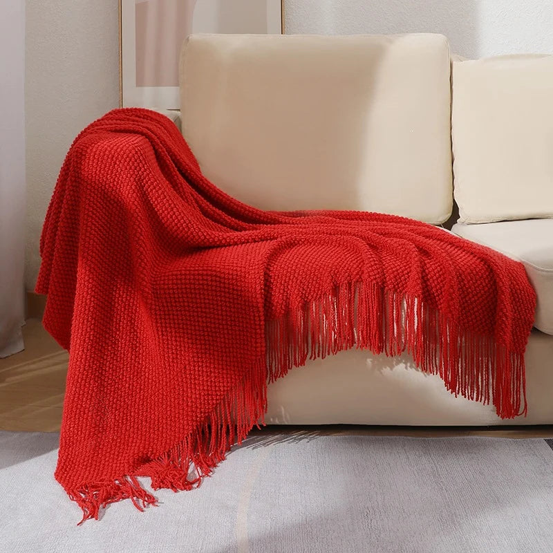 Throw Blanket Chunky Knit Machine Washable