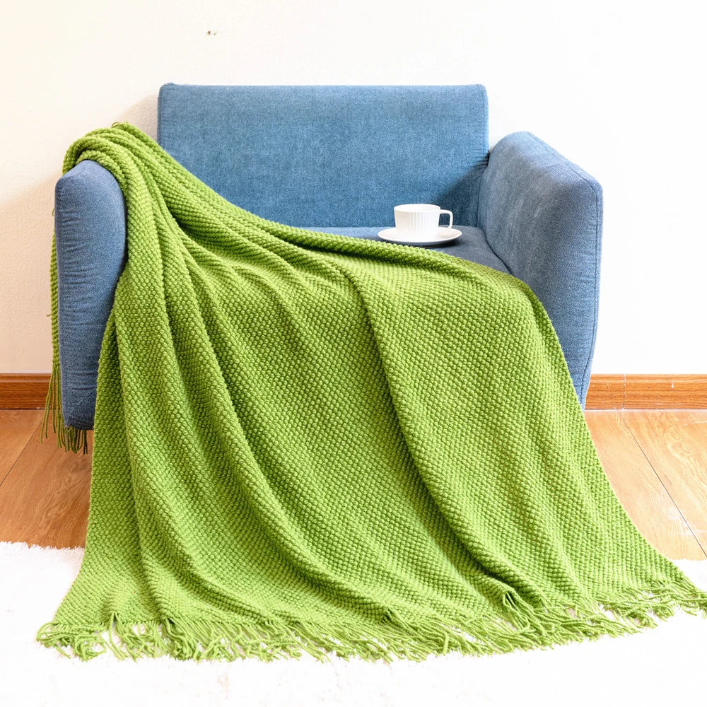 Throw Blanket Chunky Knit Machine Washable