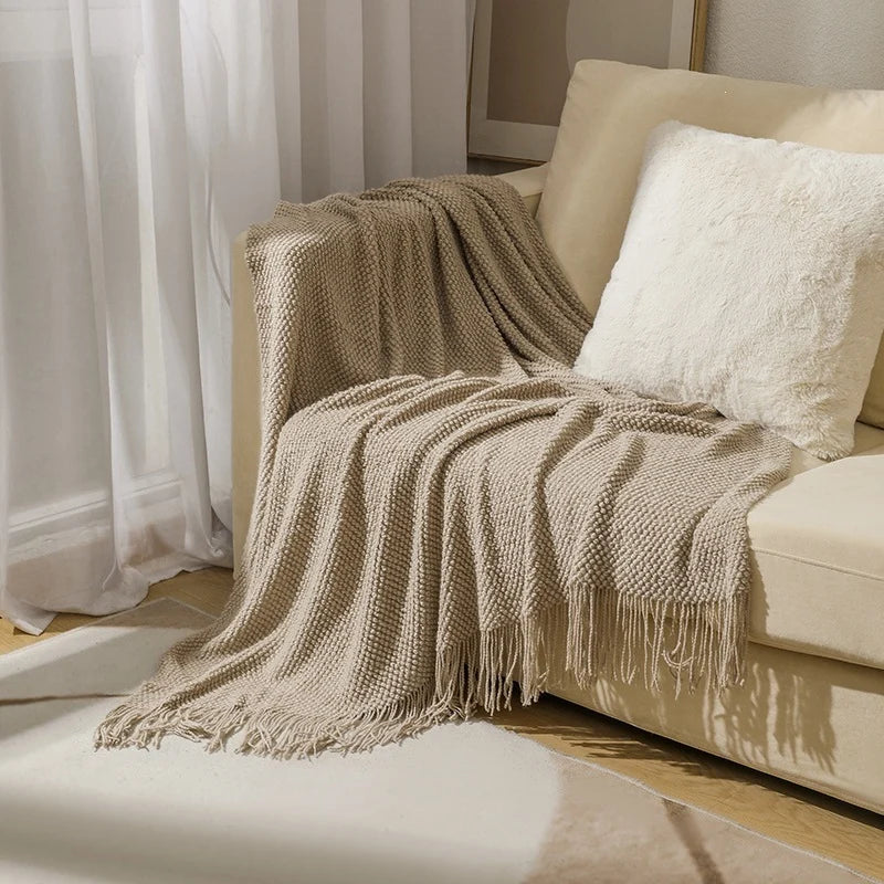 Throw Blanket Chunky Knit Machine Washable