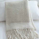 Throw Blanket Chunky Knit Soft Yarn Machine Washable