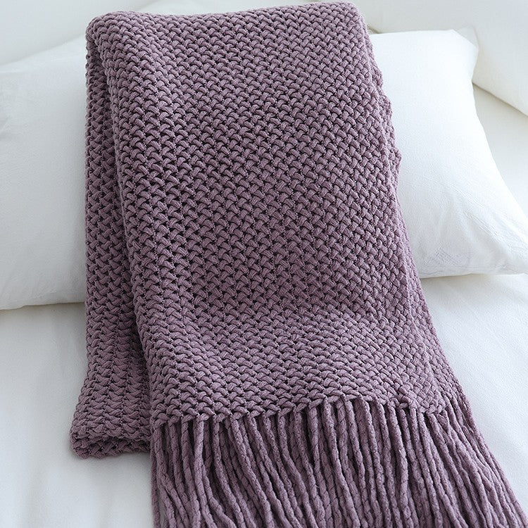 Throw Blanket Chunky Knit Soft Yarn Machine Washable