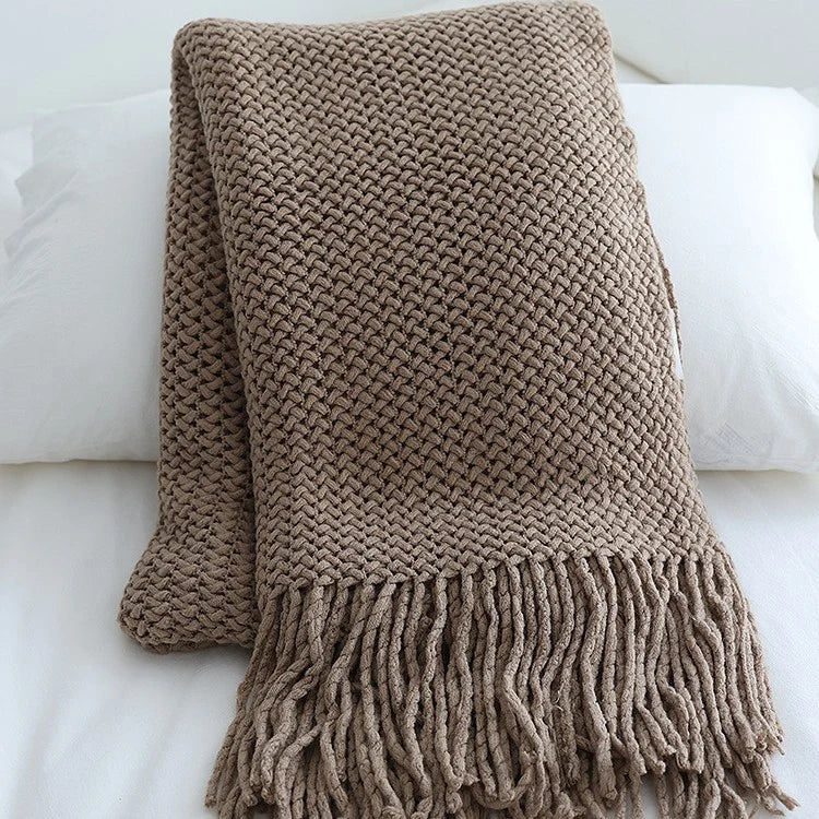 Throw Blanket Chunky Knit Soft Yarn Machine Washable