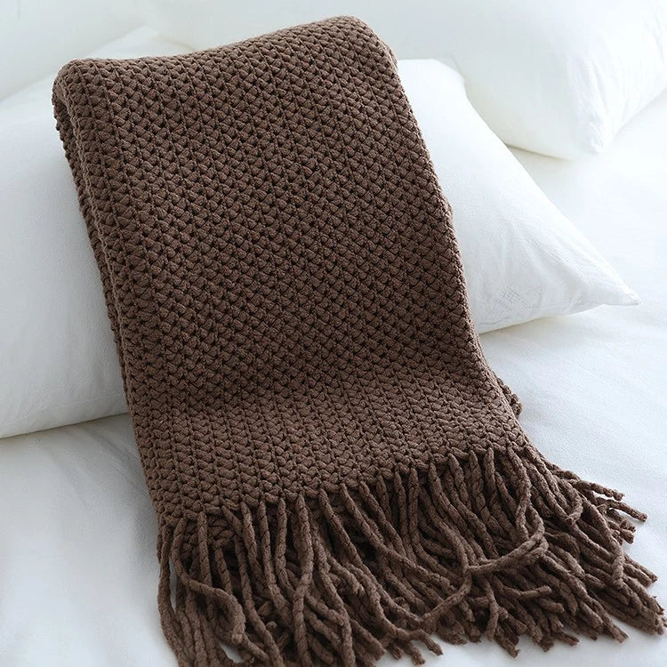 Throw Blanket Chunky Knit Soft Yarn Machine Washable