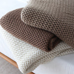 Throw Blanket Chunky Knit Soft Yarn Machine Washable