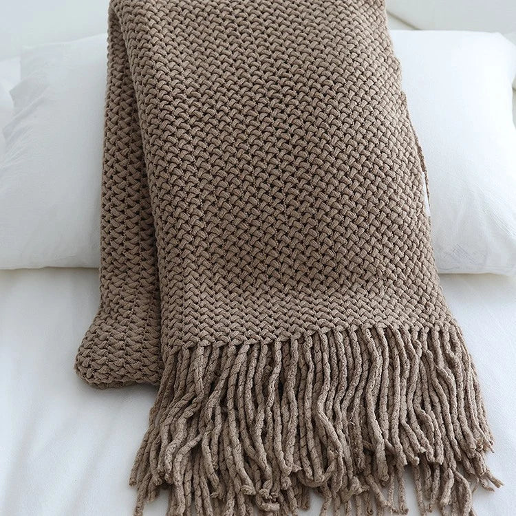 Throw Blanket Chunky Knit Soft Yarn Machine Washable