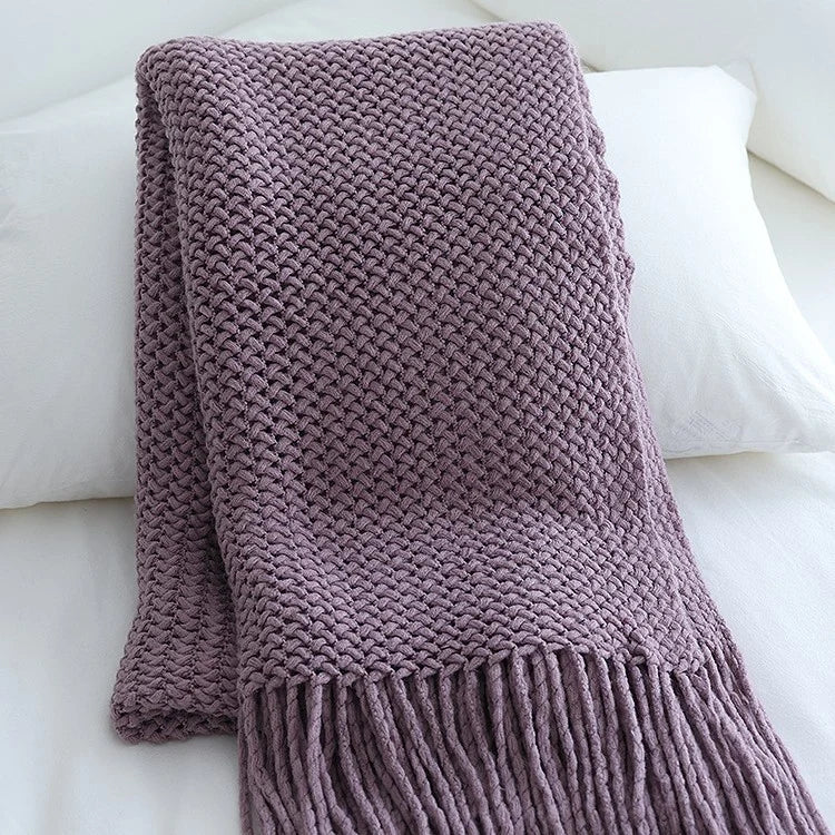 Throw Blanket Chunky Knit Soft Yarn Machine Washable