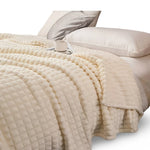 Throw Blanket Plush Coral Fleece Textured Geometric Design