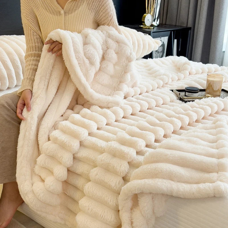 Throw Blanket Plush Textured Machine Washable Comfort