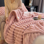 Throw Blanket Plush Textured Machine Washable Comfort