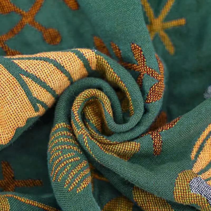 Throw Blanket Reversible Cotton Bird Motif Machine Washable