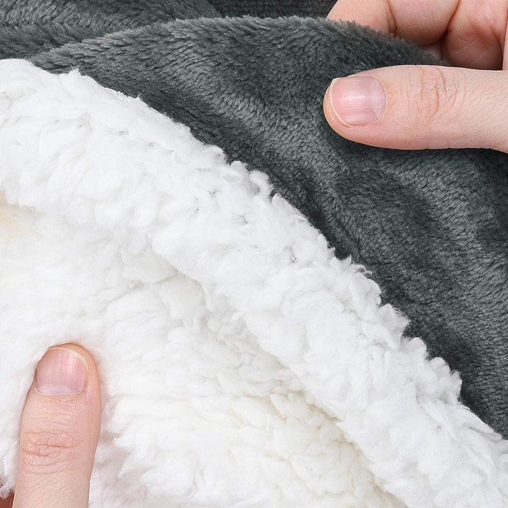 Throw Blanket Reversible Velour & Sherpa Microfiber